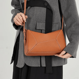 Elarielle | Contemporary Taupe Leather Shoulder Bag – Sleek & Versatile - in Blue | Arvea Bags