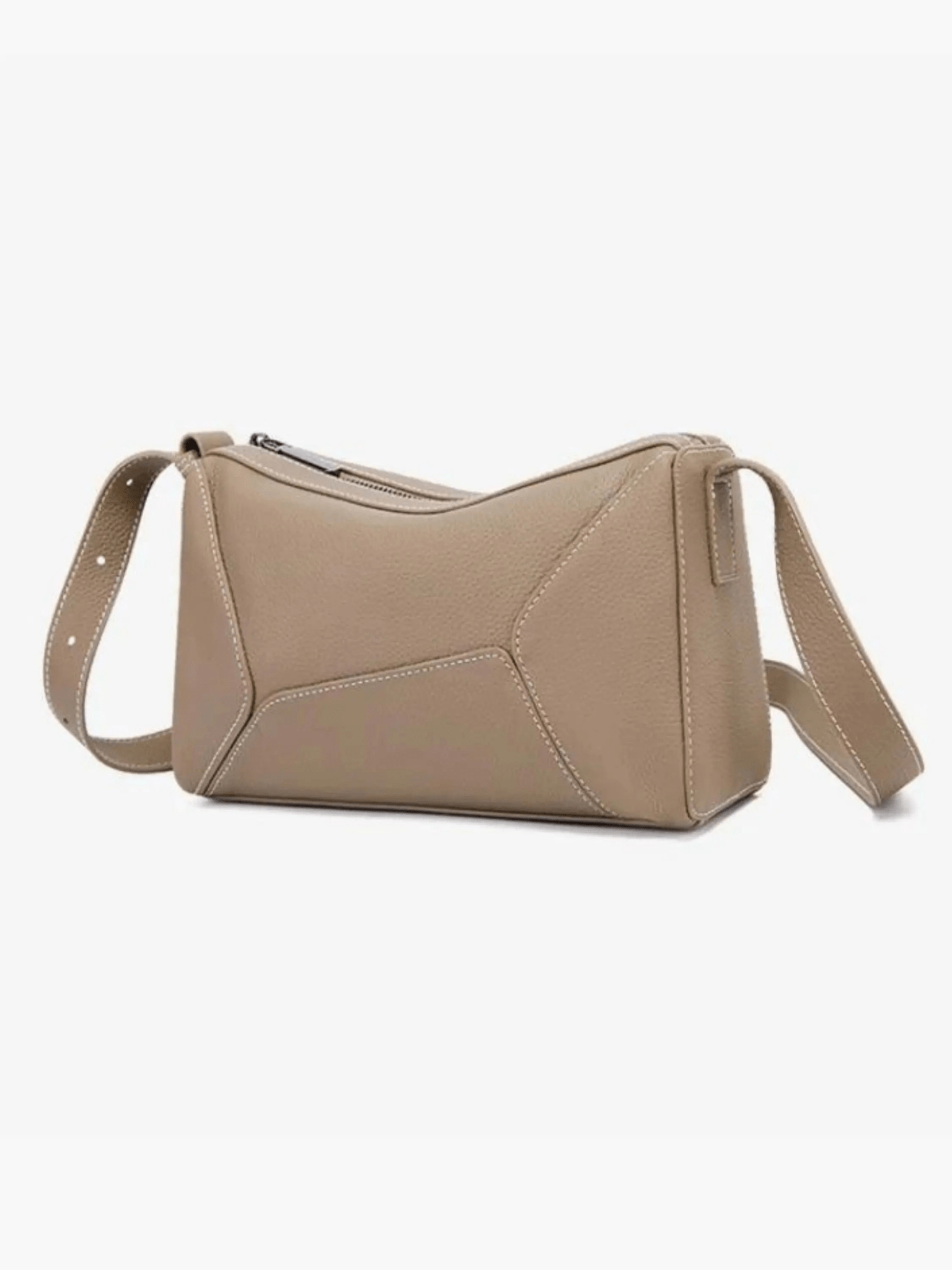 Elarielle | Contemporary Taupe Leather Shoulder Bag – Sleek & Versatile - in Blue | Arvea Bags