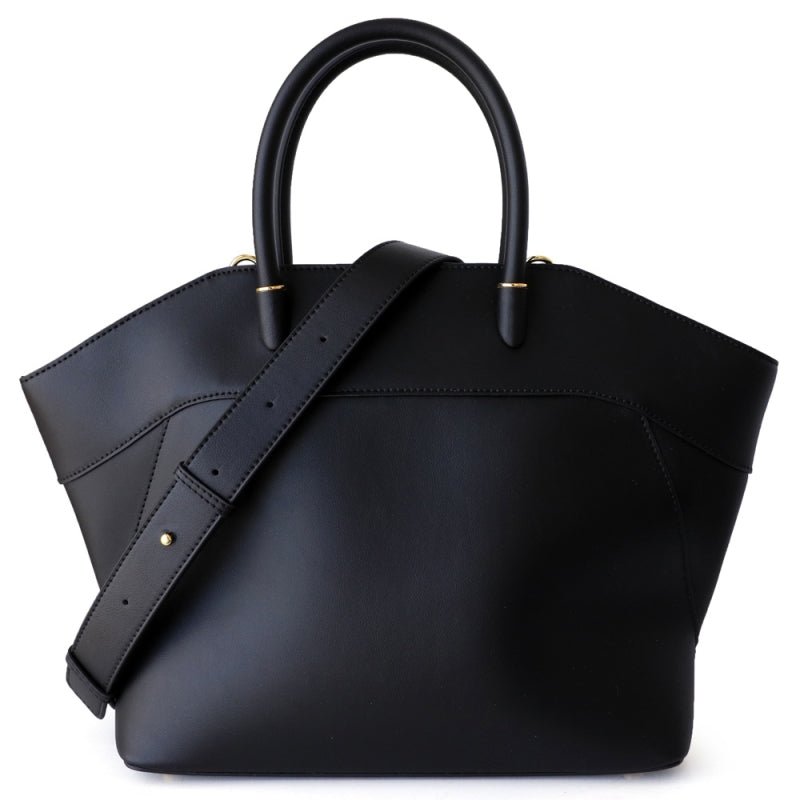 Eleanor | Ivory Leather Tote Bag – Elegant & Timeless - in Black | Arvea Bags