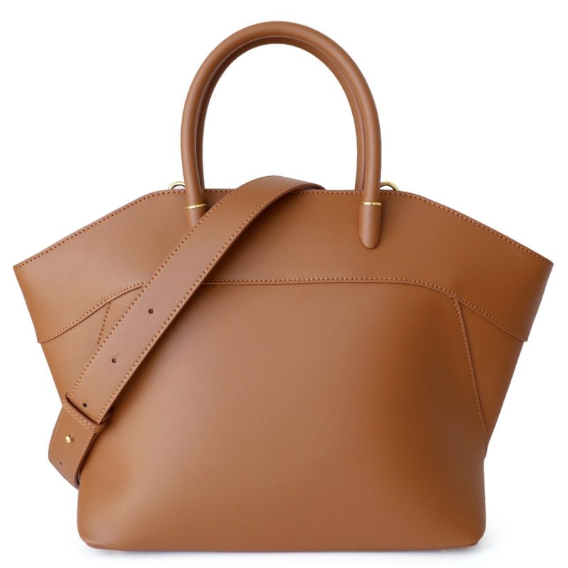 Eleanor | Ivory Leather Tote Bag – Elegant & Timeless - in Brown | Arvea Bags