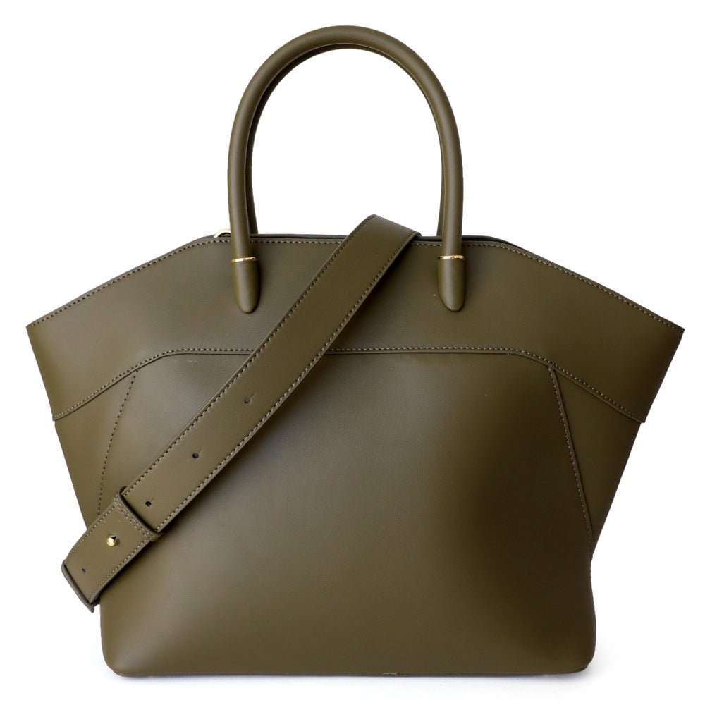 Eleanor | Ivory Leather Tote Bag – Elegant & Timeless - in Green | Arvea Bags