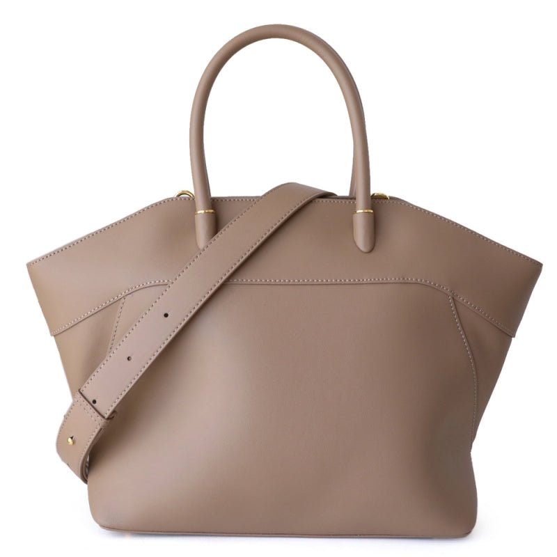 Eleanor | Ivory Leather Tote Bag – Elegant & Timeless - in Khaki | Arvea Bags