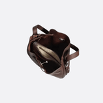 Elegant Bucket Shoulder Bag with Vintage Clasp - in Dark Brown | Arvea Bags