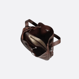 Elegant Bucket Shoulder Bag with Vintage Clasp - in Dark Brown | Arvea Bags