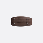 Elegant Bucket Shoulder Bag with Vintage Clasp - in Dark Brown | Arvea Bags