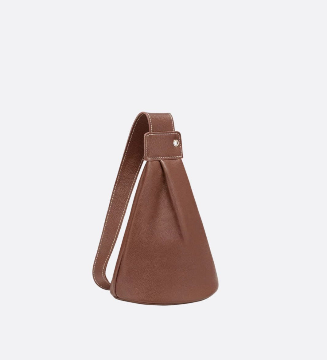 Elegant Crossbody Shoulder Bag with Drop Shape Design - in Brown | Arvea Bags