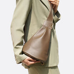 Elegant Crossbody Shoulder Bag with Drop Shape Design - in Brown | Arvea Bags