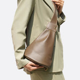 Elegant Crossbody Shoulder Bag with Drop Shape Design - in Brown | Arvea Bags