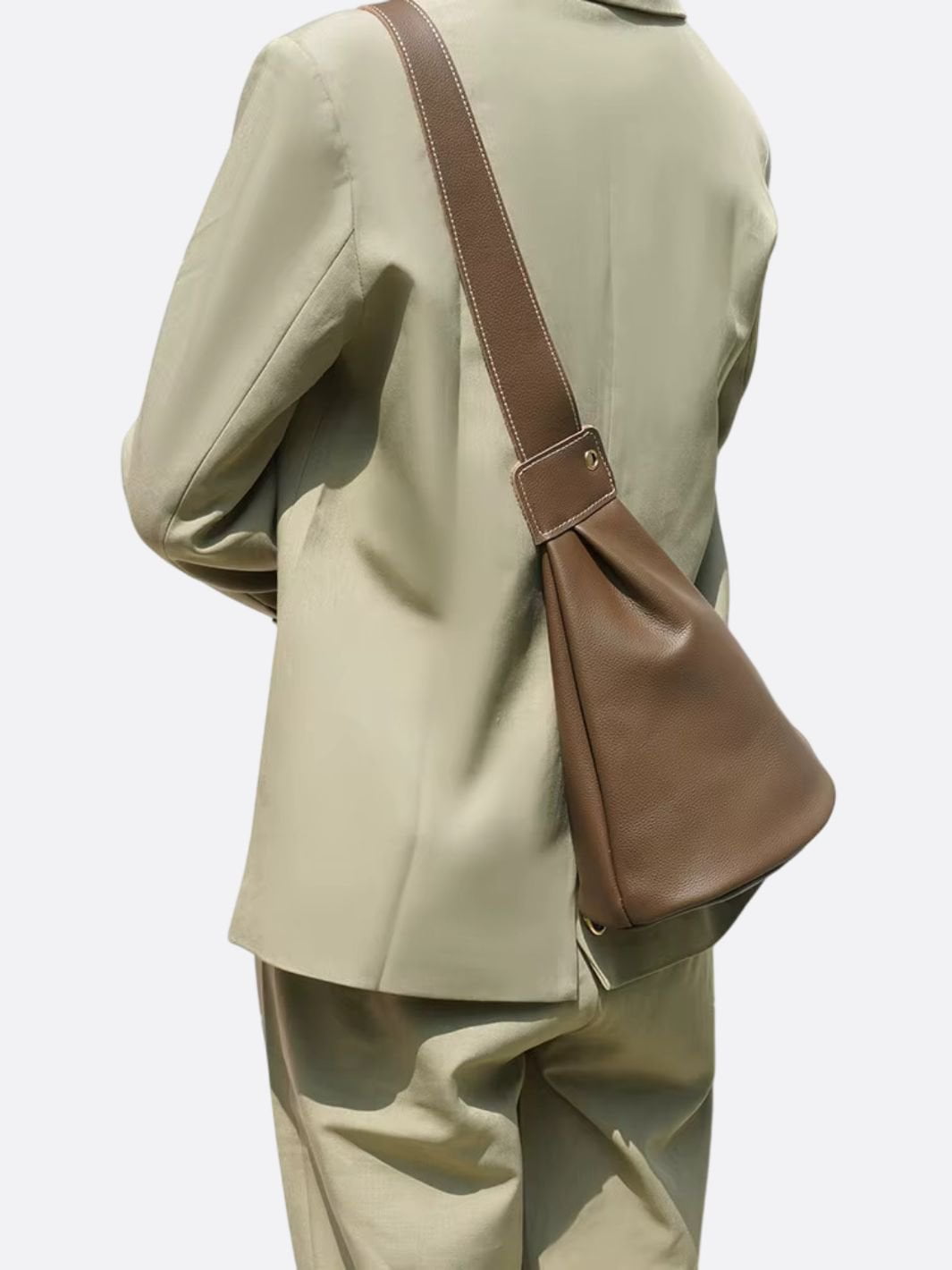 Elegant Crossbody Shoulder Bag with Drop Shape Design - in Brown | Arvea Bags