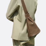 Elegant Crossbody Shoulder Bag with Drop Shape Design - in Brown | Arvea Bags