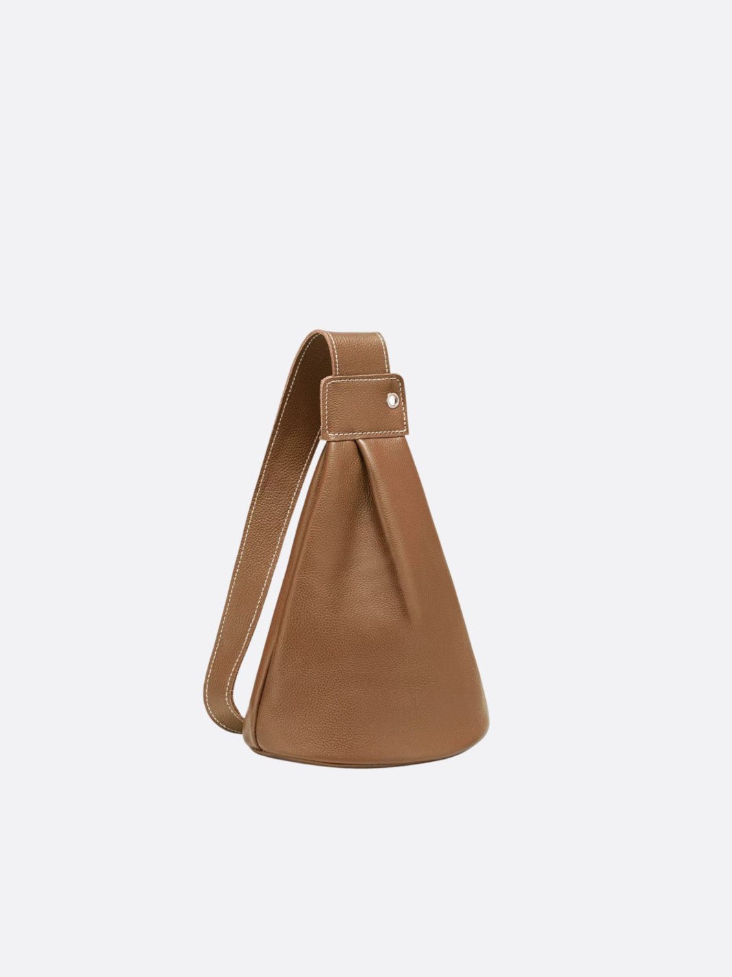 Elegant Crossbody Shoulder Bag with Drop Shape Design - in Camel | Arvea Bags