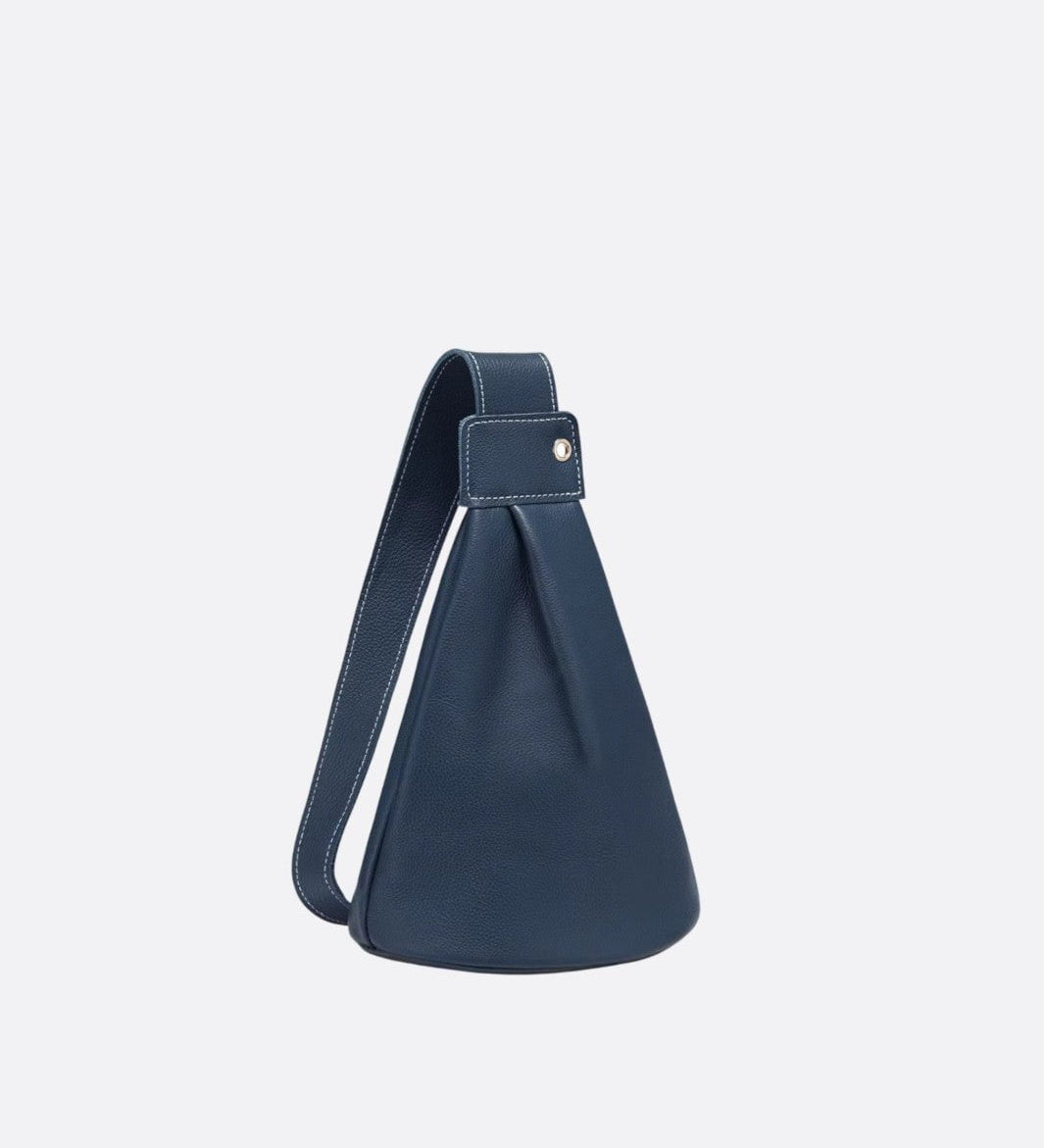 Elegant Crossbody Shoulder Bag with Drop Shape Design - in Navy Blue | Arvea Bags