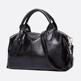 Elegant Leather Satchel Bag – Versatile Handbag with Detachable Strap - in Black | Arvea Bags