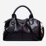 Elegant Leather Satchel Bag – Versatile Handbag with Detachable Strap - in Black | Arvea Bags