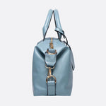 Elegant Leather Satchel Bag – Versatile Handbag with Detachable Strap - in Light Blue | Arvea Bags