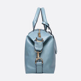 Elegant Leather Satchel Bag – Versatile Handbag with Detachable Strap - in Light Blue | Arvea Bags
