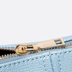 Elegant Leather Satchel Bag – Versatile Handbag with Detachable Strap - in Light Blue | Arvea Bags