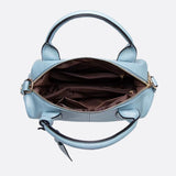 Elegant Leather Satchel Bag – Versatile Handbag with Detachable Strap - in Light Blue | Arvea Bags