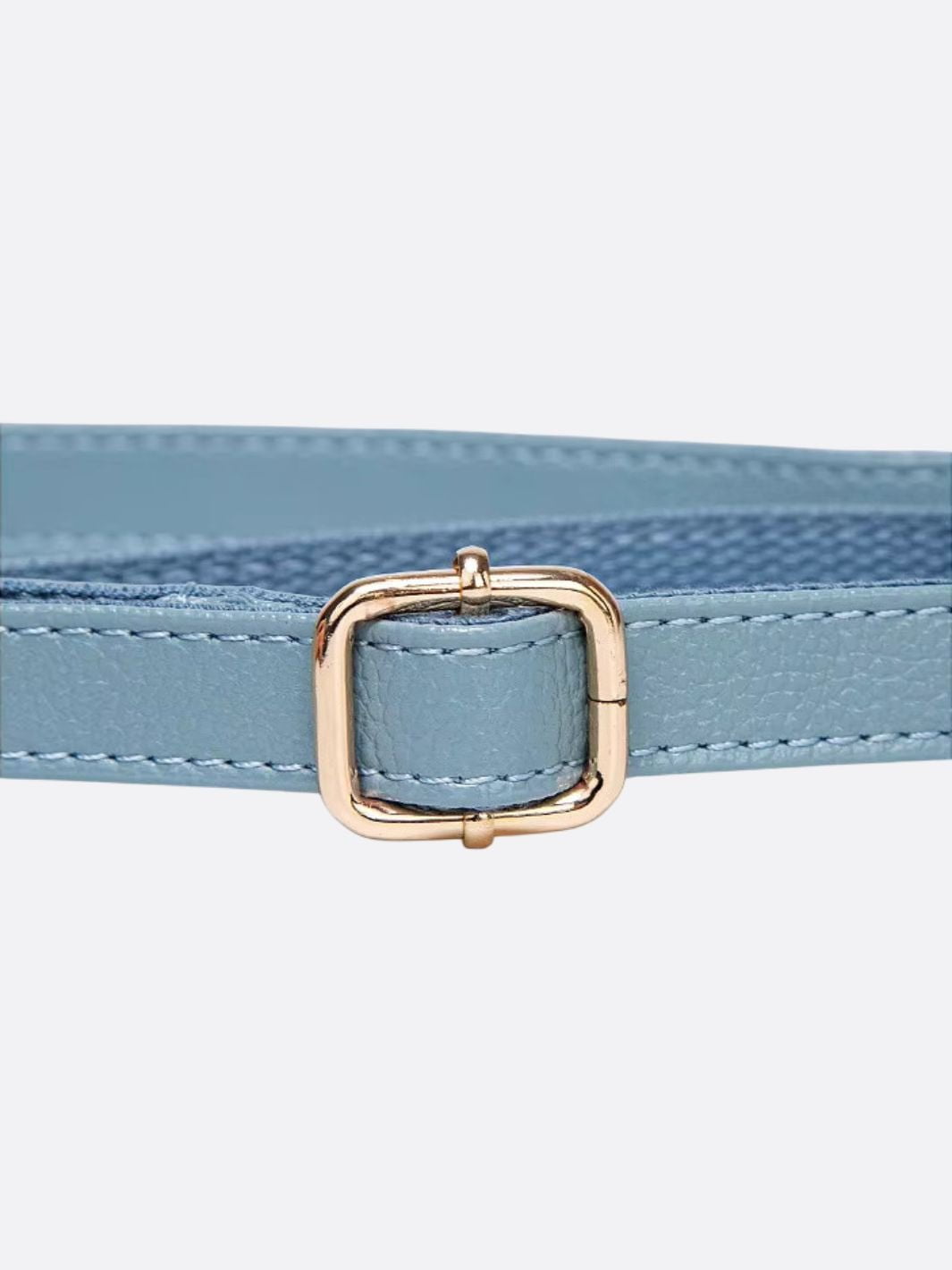 Elegant Leather Satchel Bag – Versatile Handbag with Detachable Strap - in Light Blue | Arvea Bags