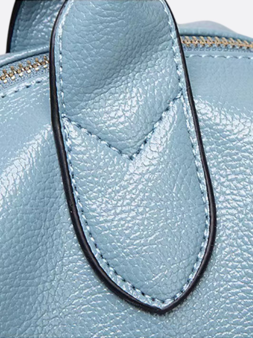Elegant Leather Satchel Bag – Versatile Handbag with Detachable Strap - in Light Blue | Arvea Bags