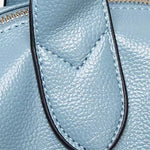 Elegant Leather Satchel Bag – Versatile Handbag with Detachable Strap - in Light Blue | Arvea Bags