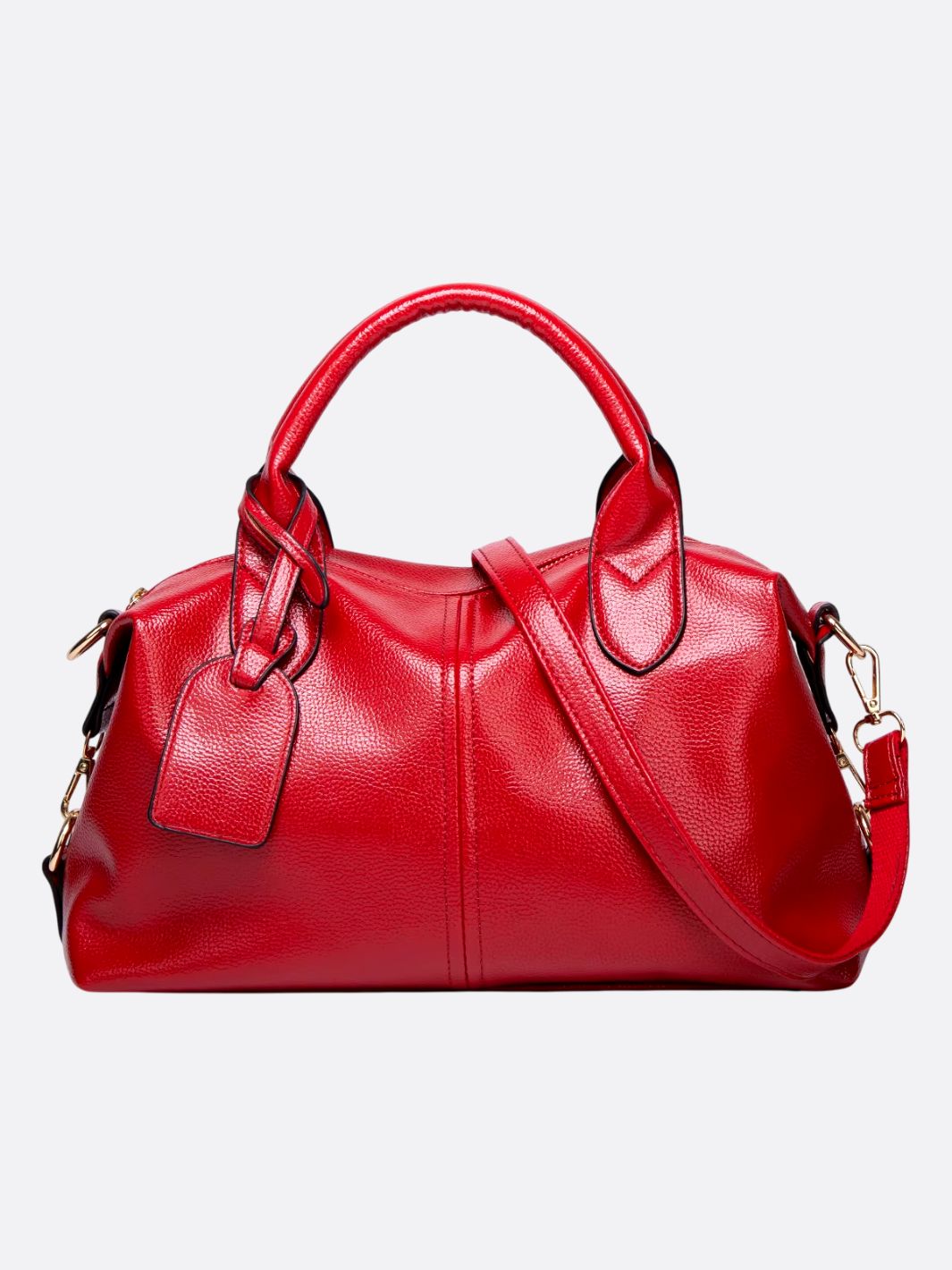 Elegant Leather Satchel Bag – Versatile Handbag with Detachable Strap - in Red | Arvea Bags