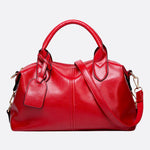 Elegant Leather Satchel Bag – Versatile Handbag with Detachable Strap - in Red | Arvea Bags