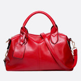 Elegant Leather Satchel Bag – Versatile Handbag with Detachable Strap - in Red | Arvea Bags