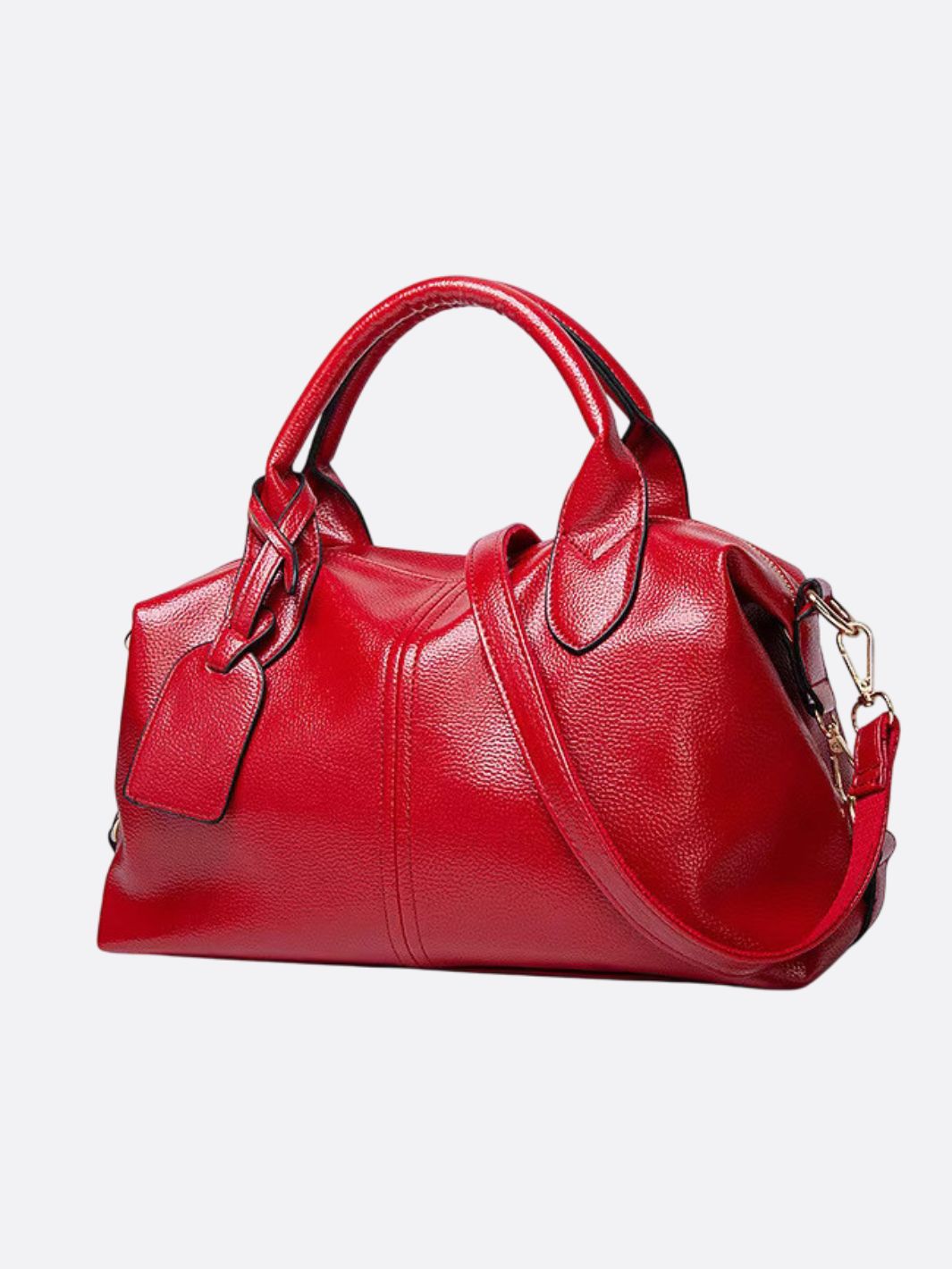 Elegant Leather Satchel Bag – Versatile Handbag with Detachable Strap - in Red | Arvea Bags