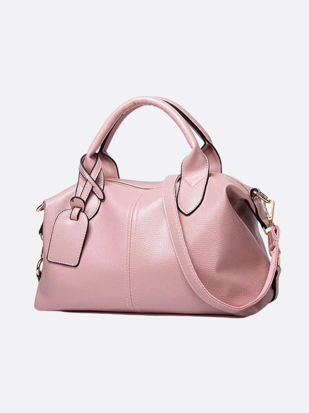 Elegant Leather Satchel Bag – Versatile Handbag with Detachable Strap - in Salmon Pink | Arvea Bags