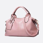 Elegant Leather Satchel Bag – Versatile Handbag with Detachable Strap - in Salmon Pink | Arvea Bags