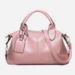 Elegant Leather Satchel Bag – Versatile Handbag with Detachable Strap - in Salmon Pink | Arvea Bags