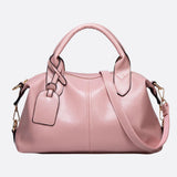 Elegant Leather Satchel Bag – Versatile Handbag with Detachable Strap - in Salmon Pink | Arvea Bags