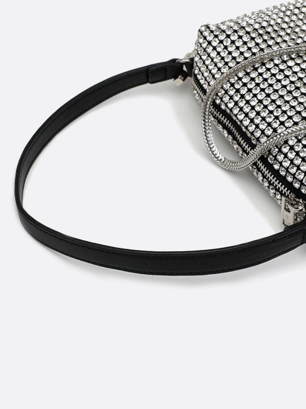 Elegant Rhinestone Shoulder Bag - in Silver | Arvea Bags