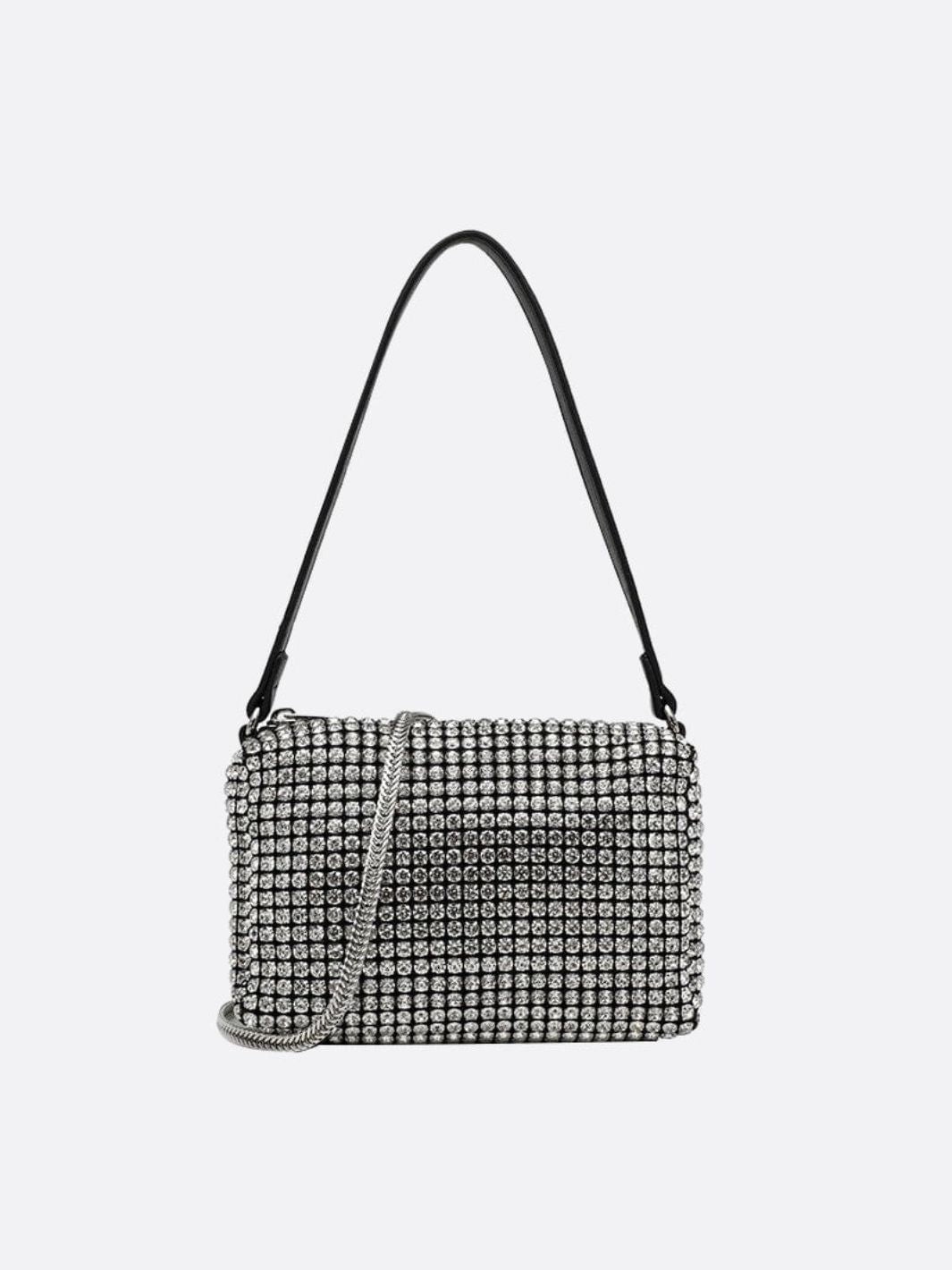Elegant Rhinestone Shoulder Bag - in Silver | Arvea Bags