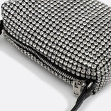 Elegant Rhinestone Shoulder Bag - in Silver | Arvea Bags