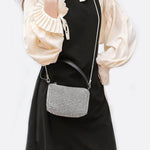 Elegant Rhinestone Shoulder Bag - in Silver | Arvea Bags