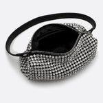 Elegant Rhinestone Shoulder Bag - in Silver | Arvea Bags