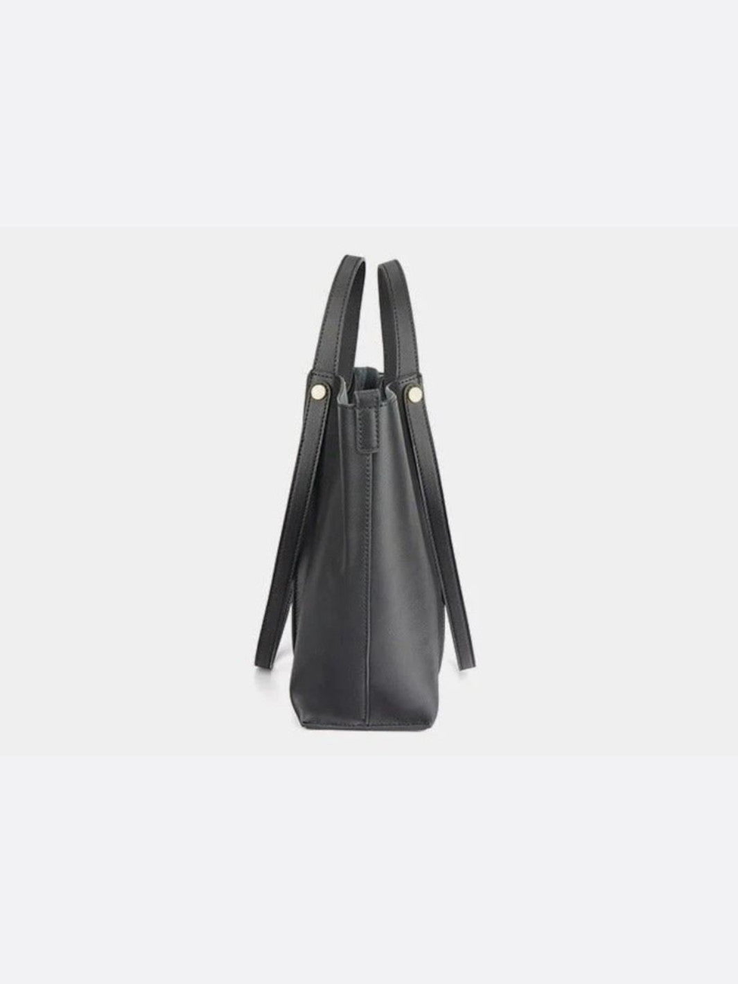 Elegant Structured Tote Bag with Front Pouch Detail - in Black | Arvea Bags