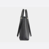 Elegant Structured Tote Bag with Front Pouch Detail - in Black | Arvea Bags