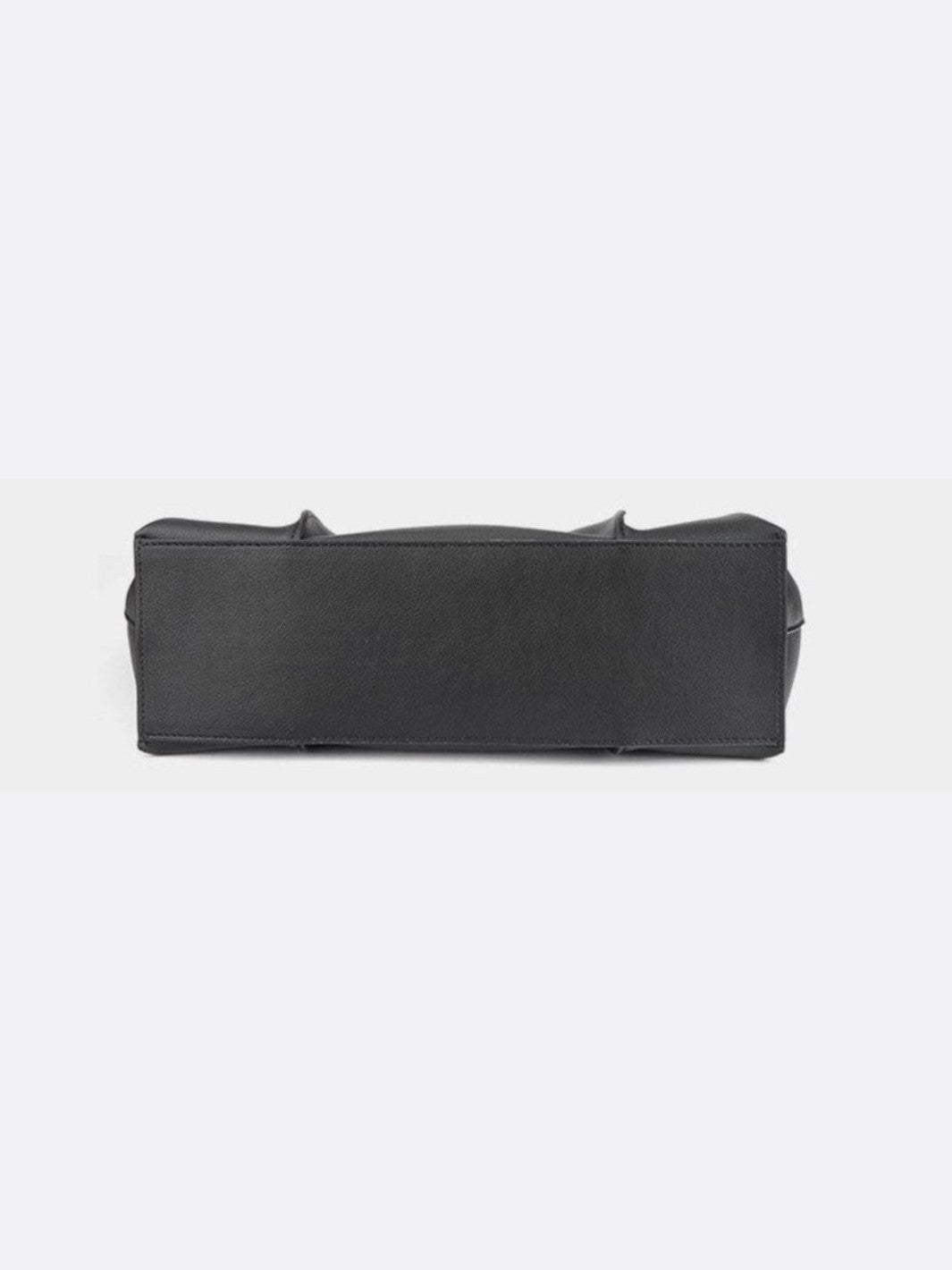 Elegant Structured Tote Bag with Front Pouch Detail - in Black | Arvea Bags