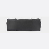 Elegant Structured Tote Bag with Front Pouch Detail - in Black | Arvea Bags