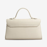 Elegant Top Handle Satchel Bag for Women – Gold Accent Closure - in Beige | Arvea Bags