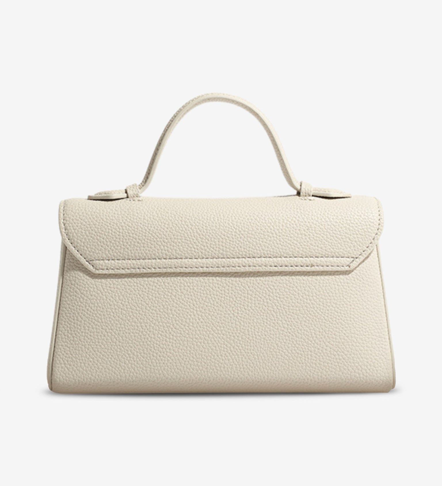 Elegant Top Handle Satchel Bag for Women – Gold Accent Closure - in Beige | Arvea Bags