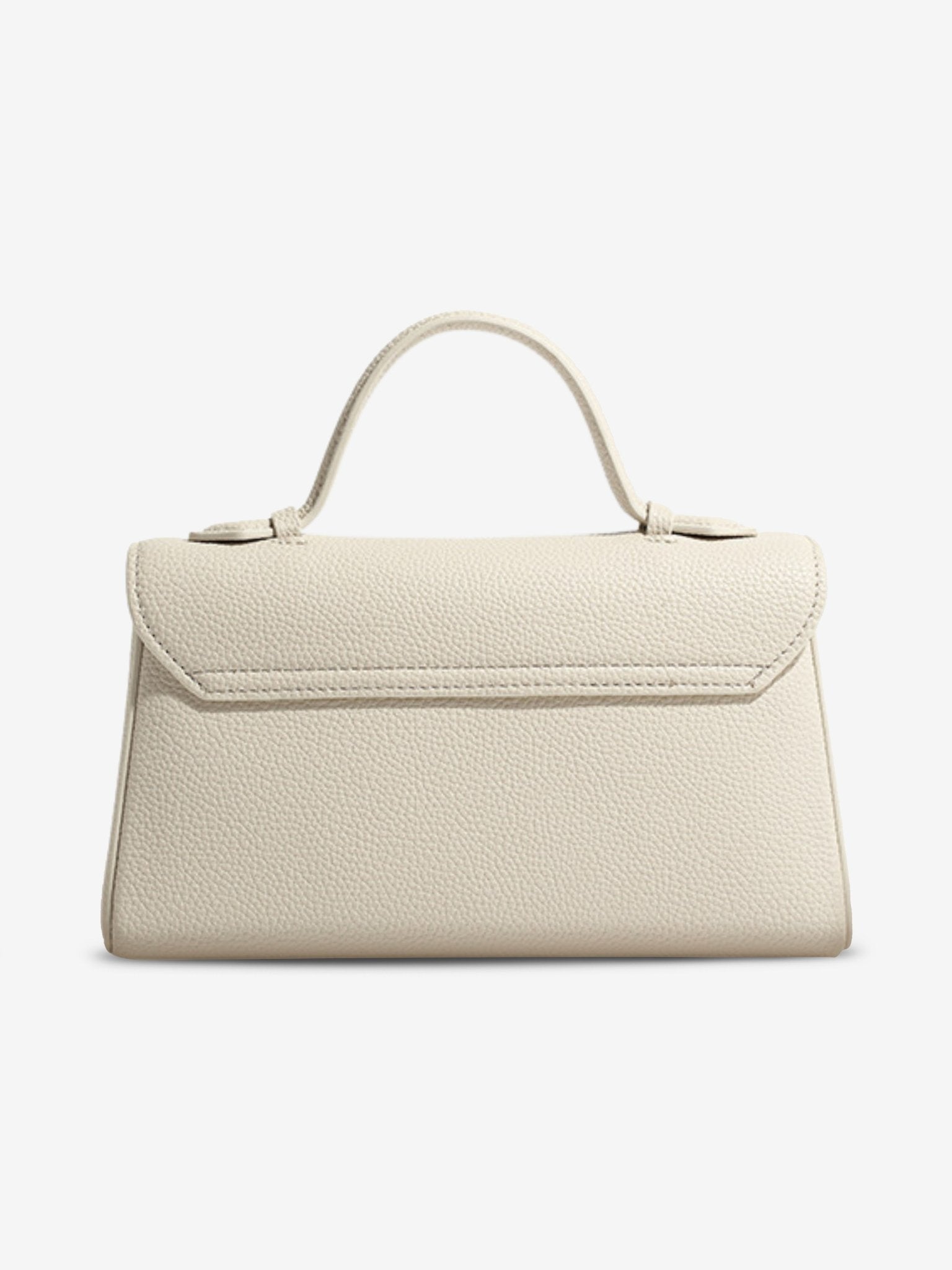 Elegant Top Handle Satchel Bag for Women – Gold Accent Closure - in Beige | Arvea Bags