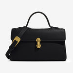 Elegant Vegan Leather Crossbody Bag – Compact Handbag with Removable Strap - in Black | Arvea Bags