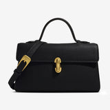 Elegant Vegan Leather Crossbody Bag – Compact Handbag with Removable Strap - in Black | Arvea Bags