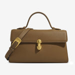 Elegant Vegan Leather Crossbody Bag – Compact Handbag with Removable Strap - in Brown | Arvea Bags