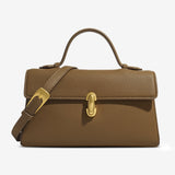Elegant Vegan Leather Crossbody Bag – Compact Handbag with Removable Strap - in Brown | Arvea Bags