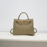 Elegant Woven Leather Tote – Medium Structured Handbag for Daily Use - in Taupe | Arvea Bags